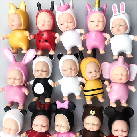 New Sleeping Baby Minnie Brown Bear Figurines Adorn Sleeping Dolls for Kids Children Toys Baby Doll Toys