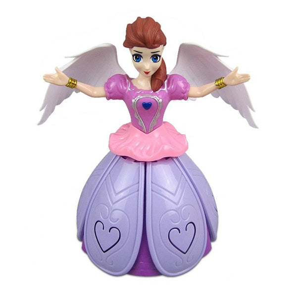 Princess Doll Toys Frozen Elsa Anna Doll With Wings Action Figure Rotating Dance Projection Light Music Model Dolls For Girls