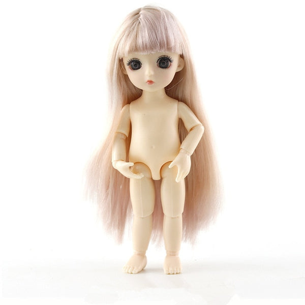 13 Moveable Jointed 15cm 1/8 Dolls Toys BJD Baby Doll Naked Nude Women Body Fashion Dolls Toy for Girls Gift Normal Skin