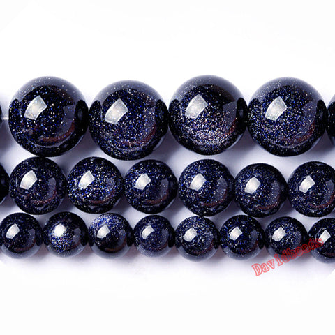 Factory price Natural Blue SandStone Round Loose Beads 16" Strand 4 6 8 10 12 MM Pick Size For Jewelry Making