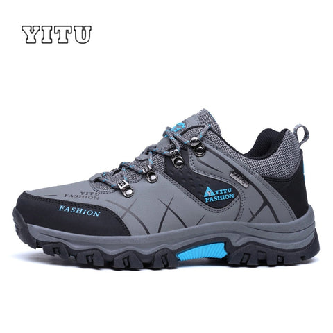 YITU Men Profession Hiking Shoes Waterproof Anti-Skid Outdoor Trekking Shoes High Quality Climbing Sports Shoes Plus Size 39~47
