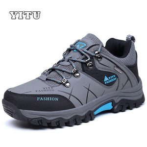 YITU Men Profession Hiking Shoes Waterproof Anti-Skid Outdoor Trekking Shoes High Quality Climbing Sports Shoes Plus Size 39~47