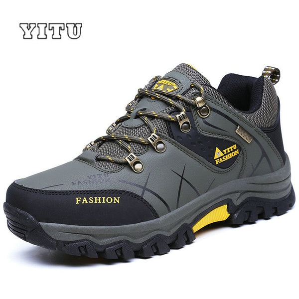 YITU Men Profession Hiking Shoes Waterproof Anti-Skid Outdoor Trekking Shoes High Quality Climbing Sports Shoes Plus Size 39~47