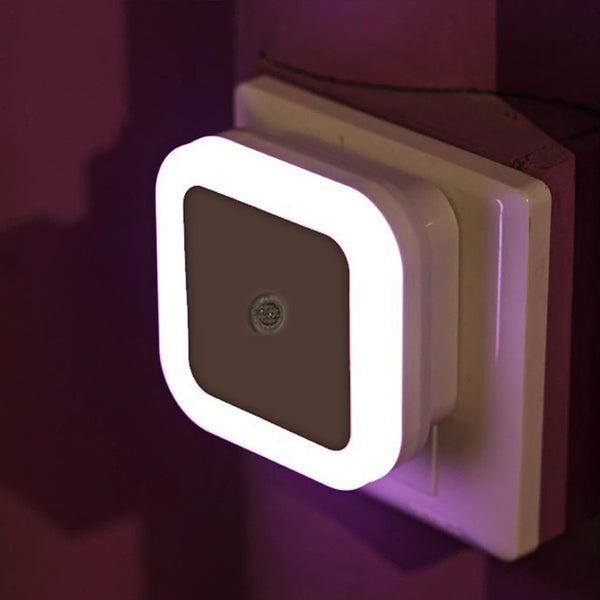 Light Sensor AUTO Control Mini Night Light EU US Plug Novelty Square Baby kids Bedroom lamp moon Romantic Colorful Lights bulbs