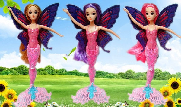 2019 New Fashion Swimming Mermaid Doll Girls Magic Classic Mermaid Doll With Butterfly Wing Toy For Girl's Birthday Gifts