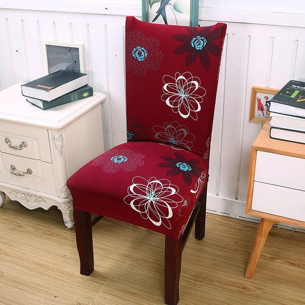 Elastic Chair Cover Floral Spandex Dining