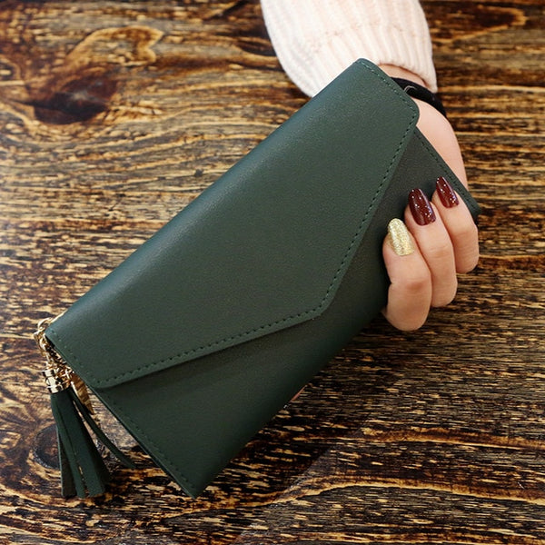 2019 Fashion Womens Wallets Simple Zipper Purses Black White Gray Red Long Section Clutch Wallet Soft PU Leather Money Bag