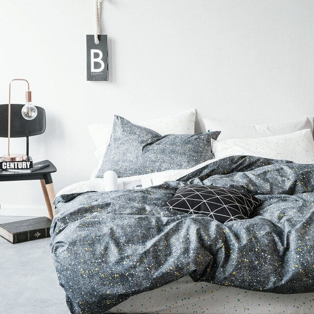 Grid stripes duvet cover pillowcase