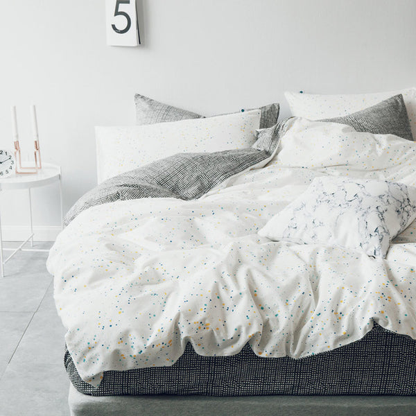 Grid stripes duvet cover pillowcase
