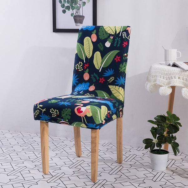 Elastic Chair Cover Floral Spandex Dining