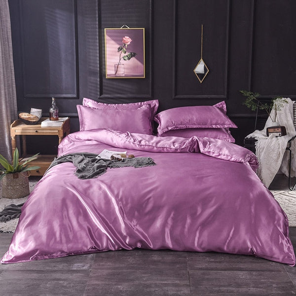 100% pure satin silk bedding set