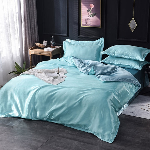 100% pure satin silk bedding set