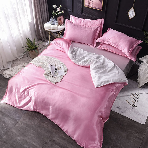 100% pure satin silk bedding set