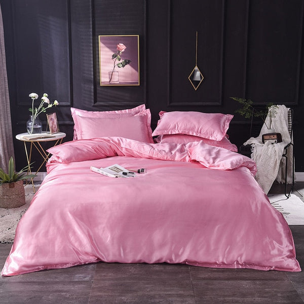 100% pure satin silk bedding set