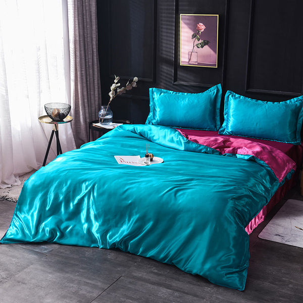 100% pure satin silk bedding set