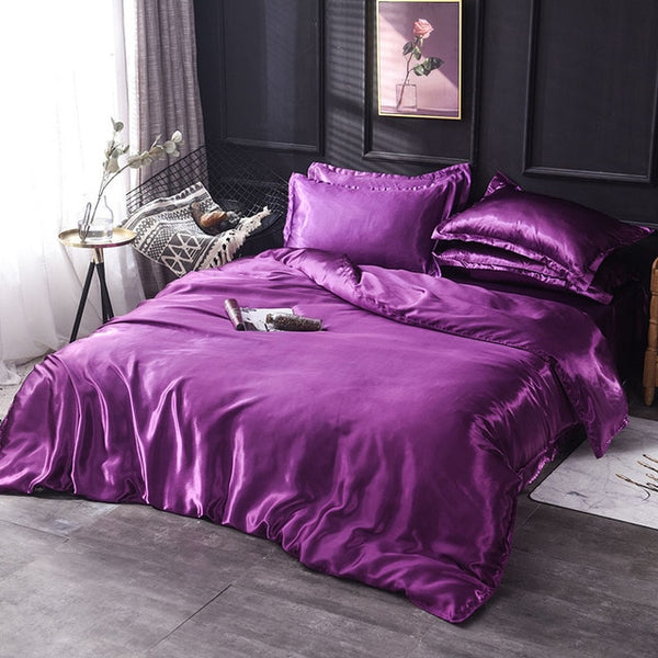 100% pure satin silk bedding set