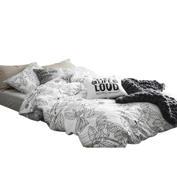 The letter printing duvet cover pillowcase