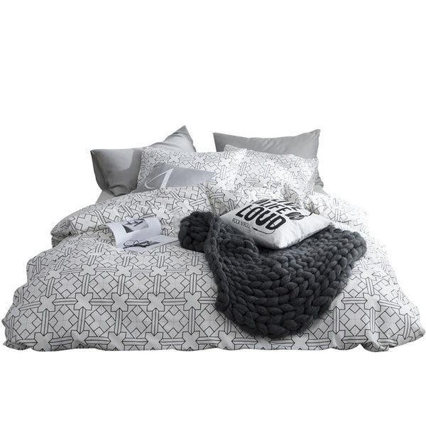 The letter printing duvet cover pillowcase