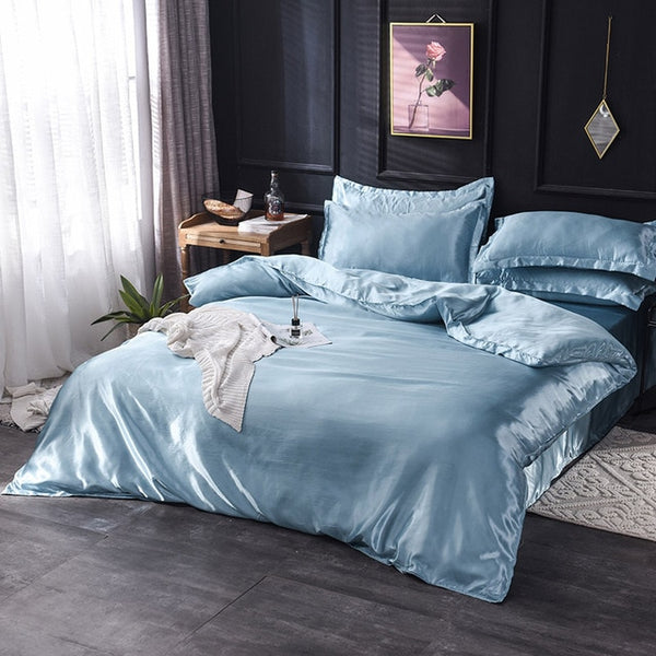 100% pure satin silk bedding set