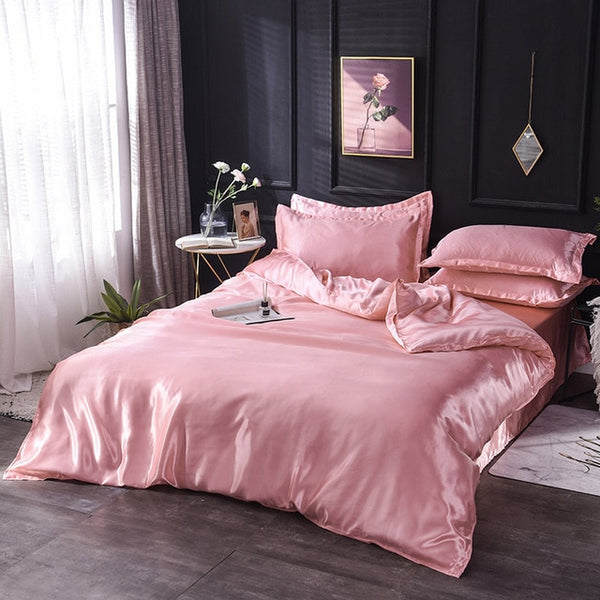 100% pure satin silk bedding set