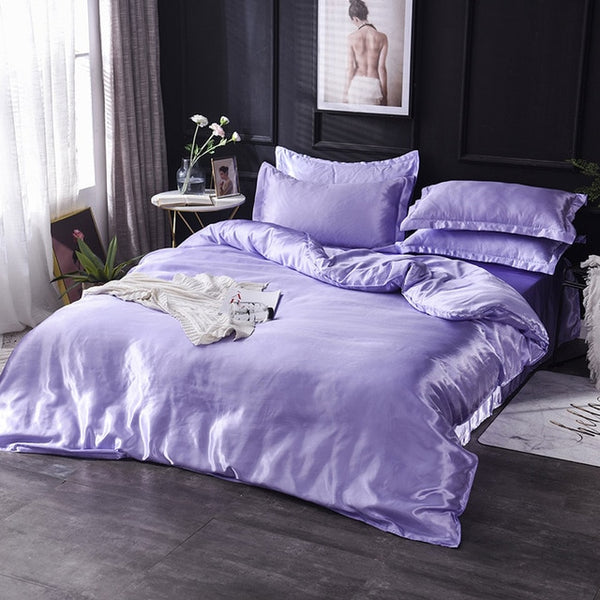 100% pure satin silk bedding set