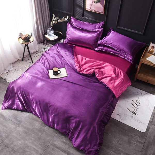 100% pure satin silk bedding set