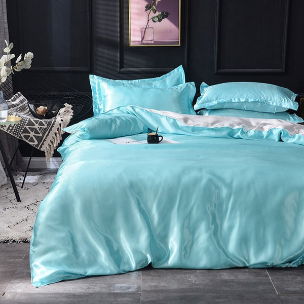 100% pure satin silk bedding set