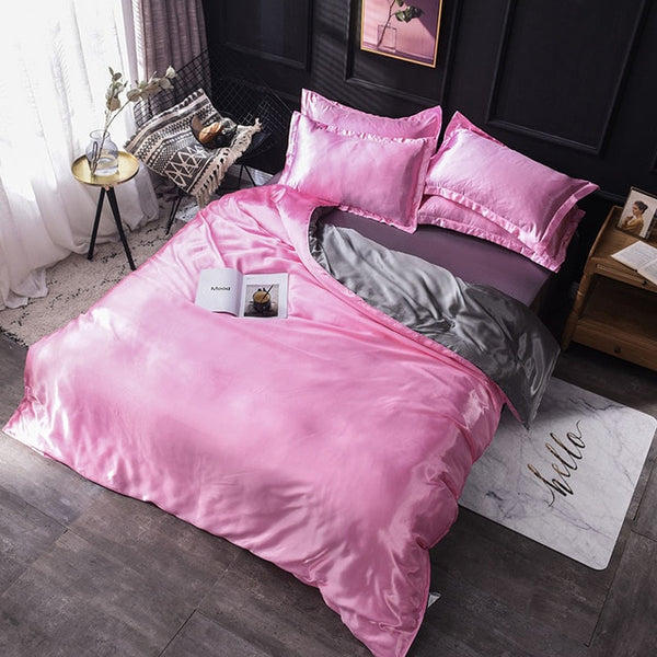 100% pure satin silk bedding set